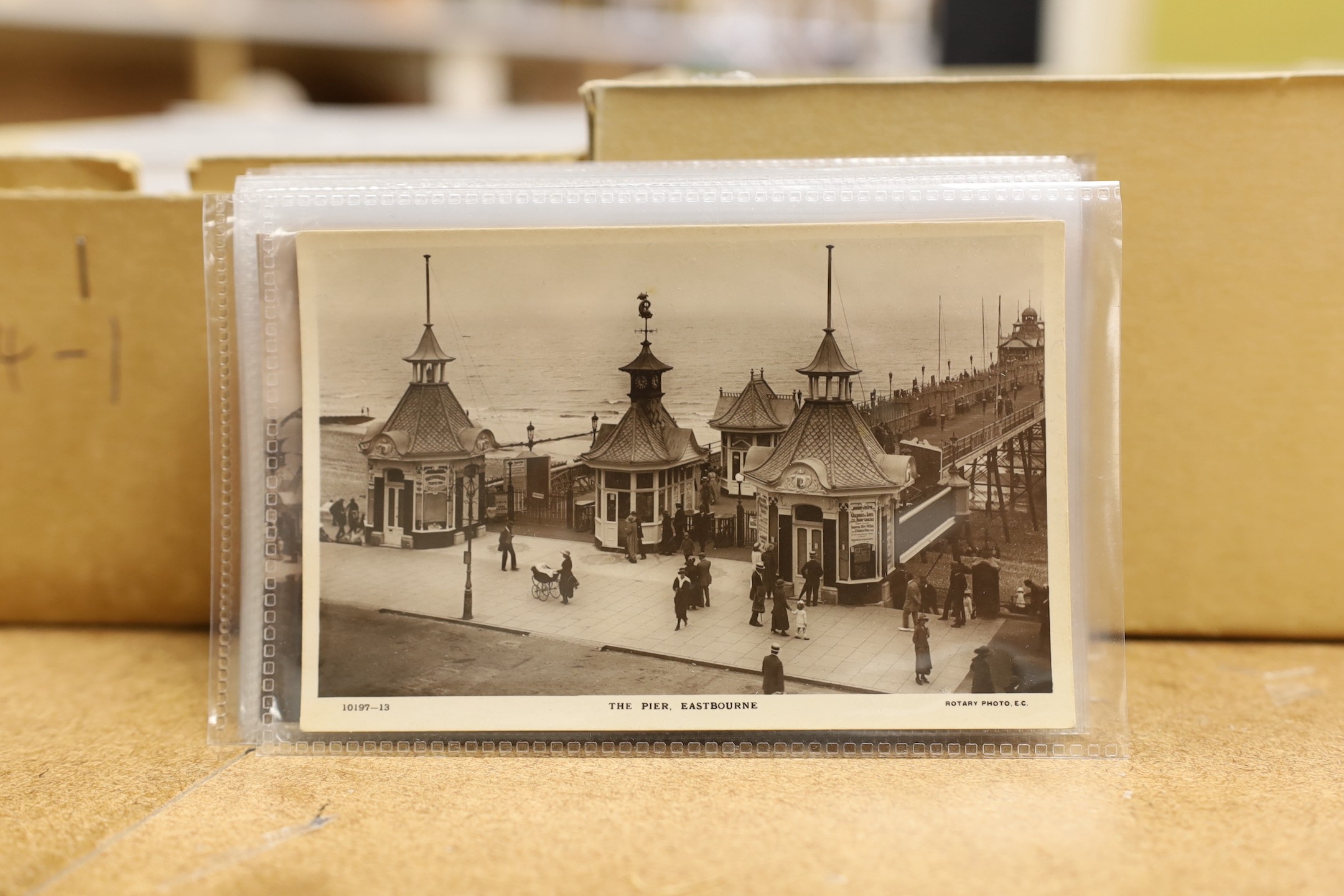 A large quantity of postcards relating to mostly Eastbourne
